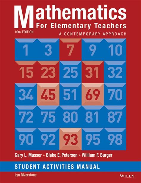 Mathematics for elementary teachers a contemporary approach 10e student activity manual. - Cbse guide for class 9 class science.