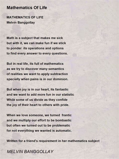 Mathematics in our daily life - Poem in Mathematics in …