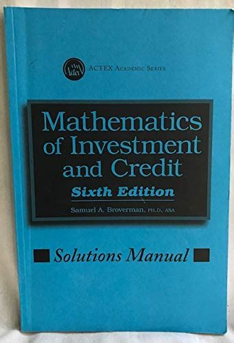 Mathematics of investment and credit solution manual 4th. - Modelli di precipitazione nei sistemi di diffusione della reazione.
