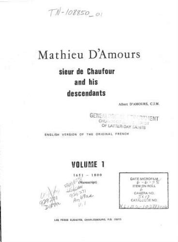 Mathieu d'amours, sieur de chaufour et ses descendants. - The e medicine e health m health telemedicine and telehealth handbook two volume set.