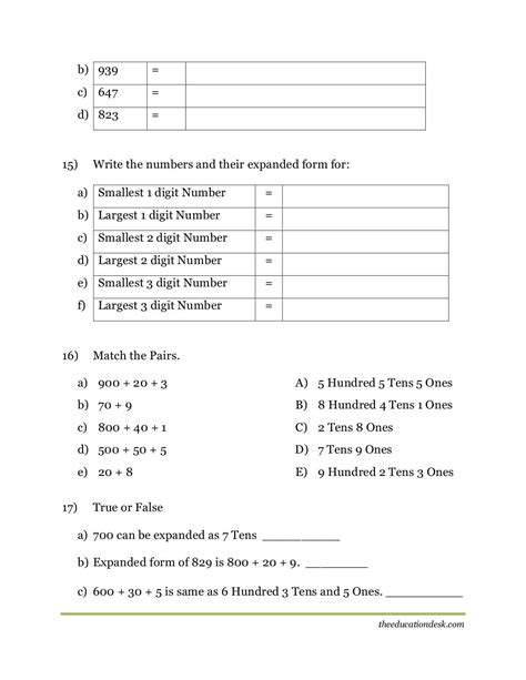Maths: Number System Worksheet (CBSE Grade II)