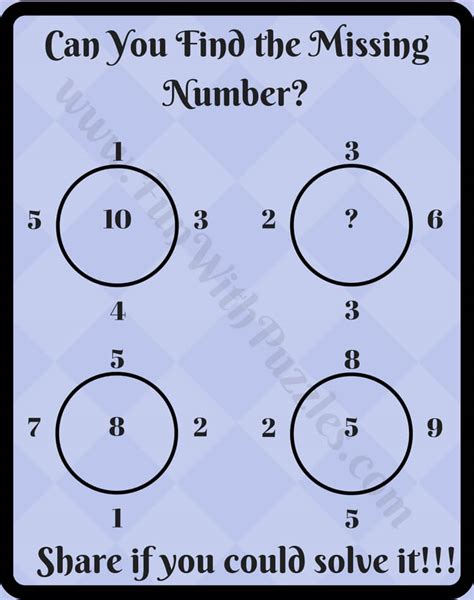 Maths Logic Circle Puzzle Questions and Solutions