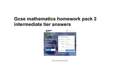 Maths homework pack 2 higher tier answers. - Financial models using simulation and optimization a step by step guide with excel and palisades decision tools.