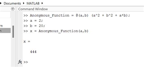 Matlab anonymous function.  However, normal MATLAB syntax doesn't allow program fl...
