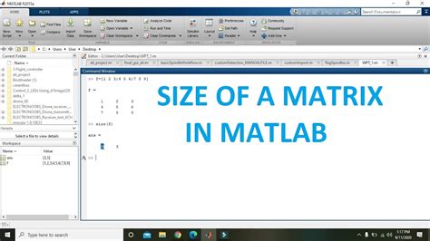 Matlab matrix dimensions. Dec 21, 2021 · How I can get the dimension of matrix . Learn more about matrix, matrix array, image, image processing, matrix manipulation I Have B = dec2bin(123125) B = [repmat('0',rem(length(B),2)),B] A= reshape(B,2,[])' - '0' the result of A is 9*2 double I want to put the dimension... 