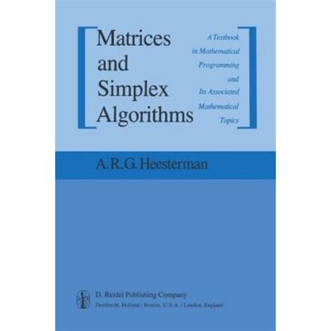 Matrices and simplex algorithms a textbook in mathematical programming and. - Il manuale del gestore del ristorante come impostare operare.