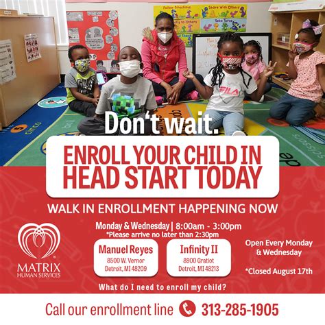 Matrix Human Services Head Start WalkIn Enrollment Matrix Human