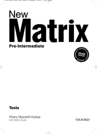 Matrix Pre Intermediate Test
