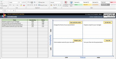Matrix Template Excel Tools Excel Etsy