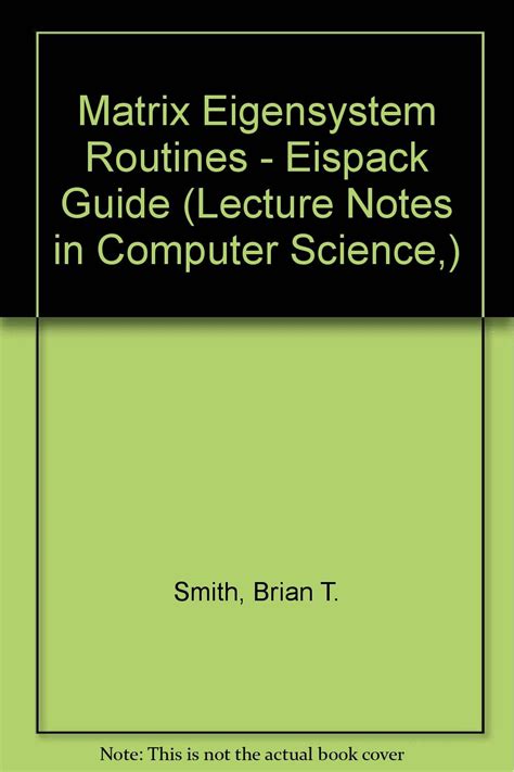 Matrix eigensystem routines eispack guide 2nd edition. - The oxford handbook of sound studies.
