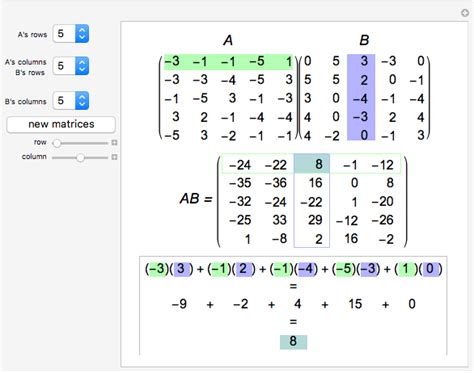 matrix multiplication. Natural Language. Math Input. Extended Keyboard. Examples. Assuming "matrix multiplication" refers to a computation | Use as. a general topic. or. referring to a mathematical definition.. 