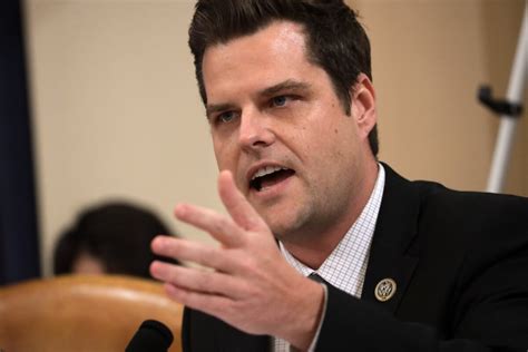 FILE - U.S. Rep. Matt Gaetz, R-Fla., and his girlfriend Ginger Luckey enter “Women for American First” event, Friday, April 9, 2021, in Doral, Fla. Gaetz eloped to Southern California marrying Ginger Luckey in a small ceremony on Catalina Island. The 39-year-old Republican announced the Saturday, Aug. 21, 2021 wedding on his personal .... 