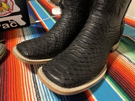 Matte Black Python Boots - TBB Western Wear