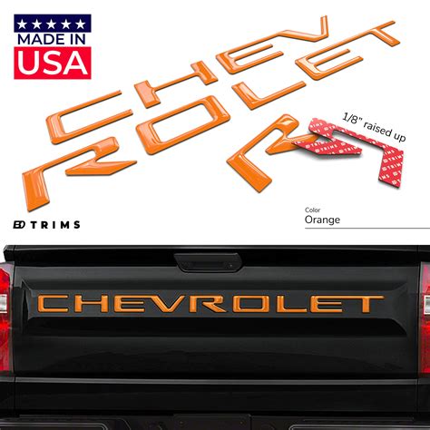 Matte Black Raised Plastic Tailgate Letters Inserts Chevrolet