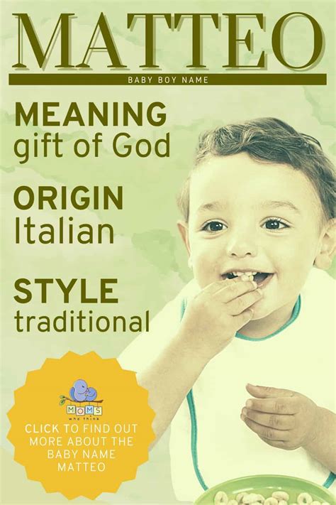 Matteo Name Meaning & Origin Middle Names for Matteo - Moms Who Think