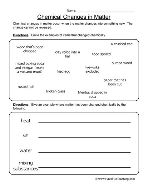 Matter Worksheets Have Fun Teaching