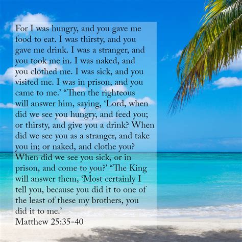 Matthew 25:35-40 NIV - Bible