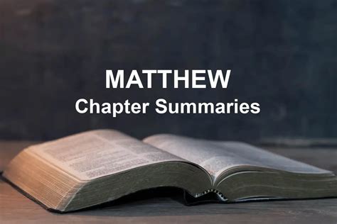 Matthew Chapter Summaries Flashcards Quizlet