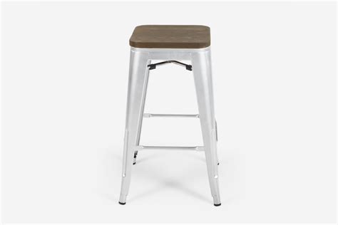 Matthew Metal Stool With Wood Top Cielo