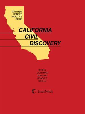 Matthew bender r practice guide california civil discovery by peter d lichtman. - Introduction to algorithms kleinberg tardos solutions manual.