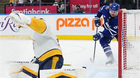 Matthews scores twice, Samsonov makes 18 saves in Maple Leafs’ 4-0 win over Predators