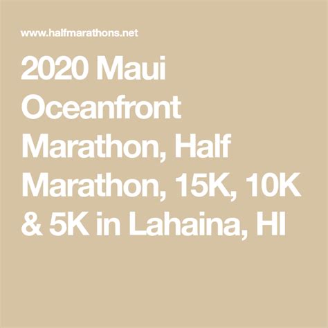 Maui Half Marathon 2023