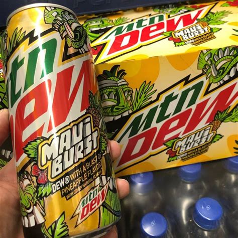 Maui burst mountain dew. Mountain Dew Maui Burst 2019–present Dollar General: A pineapple variant exclusive to Dollar General. Originally intended to be a limited-time flavor, it was re-released as a permanent flavor by popular demand in 2020, but still exclusive to Dollar General. Mountain Dew Frost Bite 2020–present Walmart 