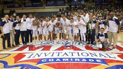 Chaminade players celebrate their win over Cal during the 2017 Maui Invitational at Lahaina Civic Center. With the Lahaina Civic Center unavailable following the Aug. 8 wildfires, this year’s .... 
