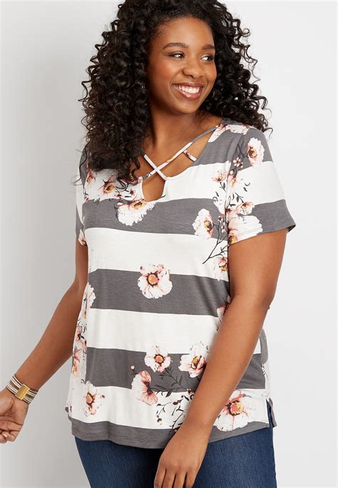 Maurices Plus Size Tops, Plus Size Pleated Puff Long Sleeve Tee.