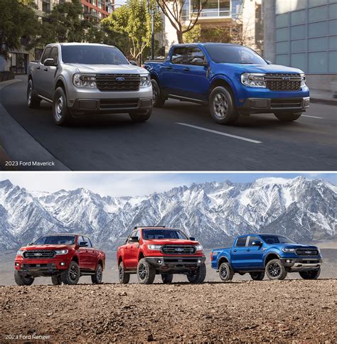 Maverick vs ranger. Jun 8, 2021 · If you do go for the Ranger Supercab, you’ll be working with a larger six-foot bed. You’ll notice a slight difference in rear legroom between the Maverick and Ranger, but the Maverick wins this comparison. Where the Ranger maxes out at 34.5 inches, the Maverick offers a 36.9-inch maximum (or 35.9 inches with the Hybrid). 