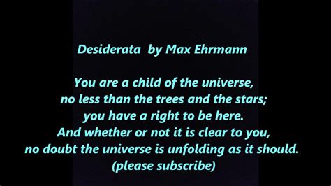 Max Ehrmann - Desiderata lyrics