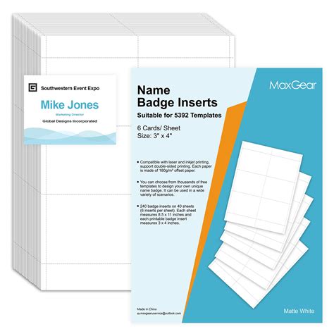 Max Gear Labels Template