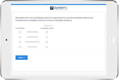 MaxDiff: Maximum Difference Scaling mit QuestionPro