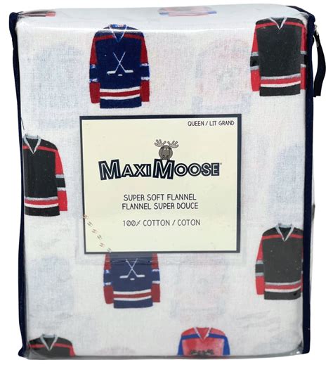 Maximoose Hockey Queen Flannel Sheet Set Cotton Sheets 4 Pc