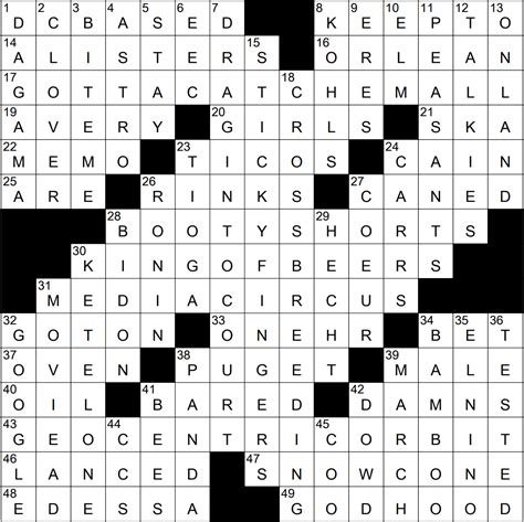 Recent usage in crossword puzzles: New York