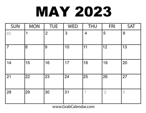 May 023 Calendar
