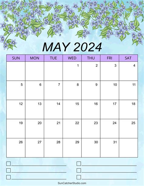 May 2024 Printable Monthly Calendar