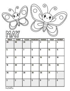 May Calendar Coloring Pages Coloring Pages
