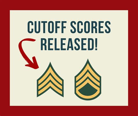  format of the HQDA Cutoff Score publication document. The ONE cutoff score is all encompassing. Example: SPC/CPL in the Primary Zone for SGT in MOS 11B and the ONE cutoff score of 450 promotion points would select all Soldiers with aggregate score of 450 or higher. SPC/CPL in the Secondary Zone for SGT in MOS 11B and the ONE cutoff score of 450 ... . 