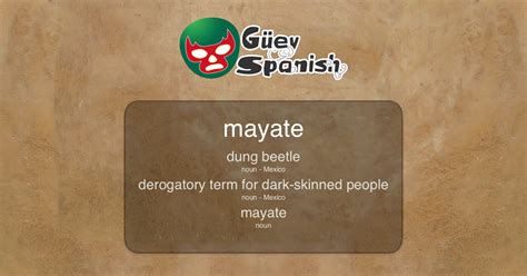 Mayates slang. Things To Know About Mayates slang. 
