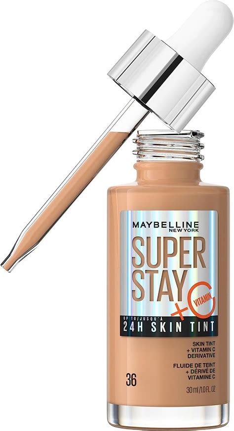 Maybelline super stay skin tint. Maybelline Super Stay Up to 24HR Skin Tint, Radiant Light-to-Medium Coverage Foundation, Makeup Infused With Vitamin C, 330, 1 Count . Brand: MAYBELLINE. 4.4 4.4 out of 5 stars 1,020 ratings | 20 answered questions . 200+ bought in past month. List Price: $17.99 $17.99 Details 