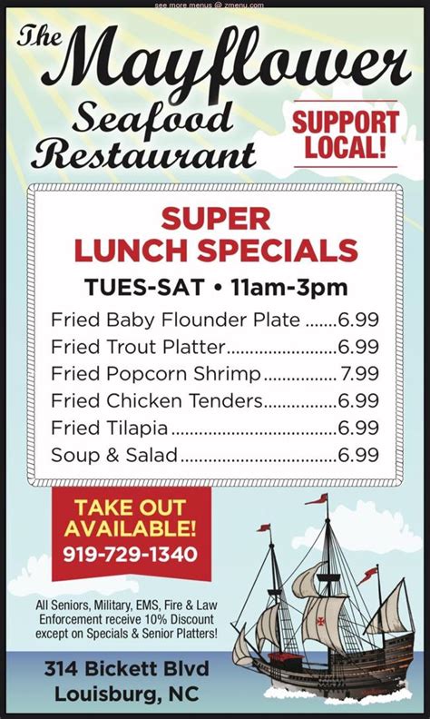 Mayflower Menu With Prices