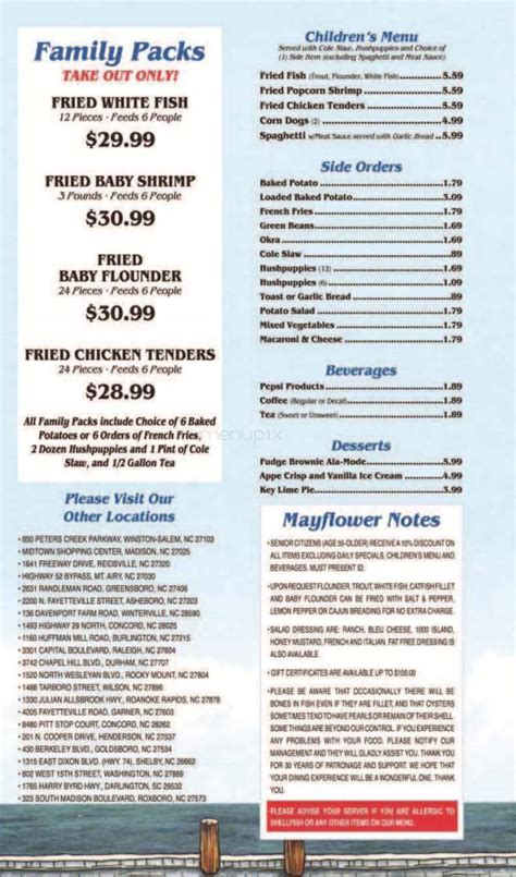 Mayflower smithfield nc menu. NC. Smithfield's Chicken 'n Bar-b-q Menu and Prices. Last Update: 2021-07-23. BEVERAGES CHICKEN BOXES DESSERTS KID’S MEAL PINT & SIDES PLATES SANDWICHES SNACKS. SMITHFIELD’S ICED TEA GALLON : $5.19: 0-1550 cal . 0. COKE PRODUCTS : 