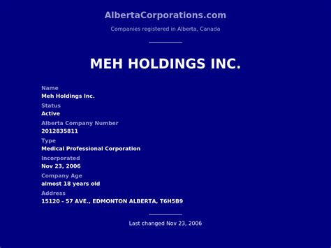 Mayfourth Holdings Inc. - albertacorporations.com