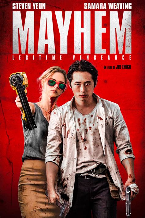 Mayhem 2017 movie. Nov 10, 2017 ... (L-R) Samara Weaving as Melanie Cross and Steven Yeun as Derek Cho in the horror, action film “MAYHEM” an RLJE Films release. Photo courtesy ... 