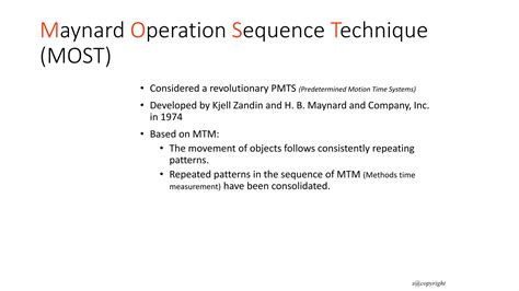 Maynard Operation Sequence Technique MOST Explained With Example