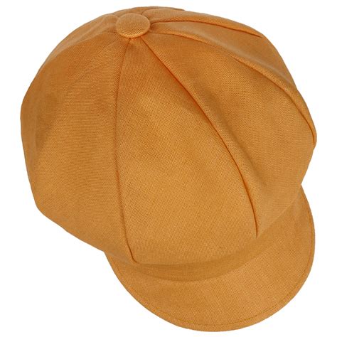 Mayser Uni Linnen Newsboy Pet geel MayserHats.com