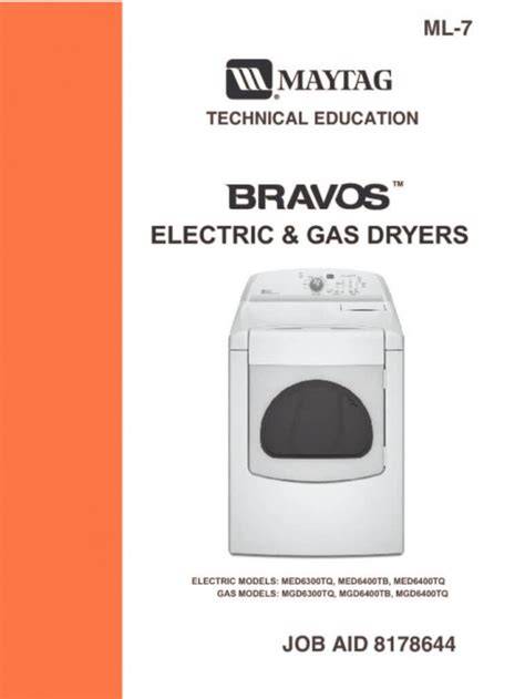 Manual. View the manual for the Maytag MEDX655DW Bravos here, for free. This manual comes under the category dryers and has been rated by 1 people with an average of a 9.9. This manual is available in the following languages: English.