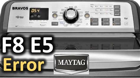 Maytag e4 f8 error code. Maytag MHW5100DW - started a wash w/o water pressure, got E1 F8 error, turned water on, followed directions of hitting power/cancel button to clear the codes, then hit power button again - no luck. It … 