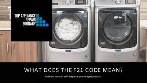 Maytag f21 code. Leave it unattended for 30 minutes; then press the Start/Pause/Cancel buttons simultaneously to clear any programmed cycle from the memory of the machine. Plug it back to a power socket and then power it up; you will find that the F21 code is no more on your screen. 2. Clear foreign obstructions. 